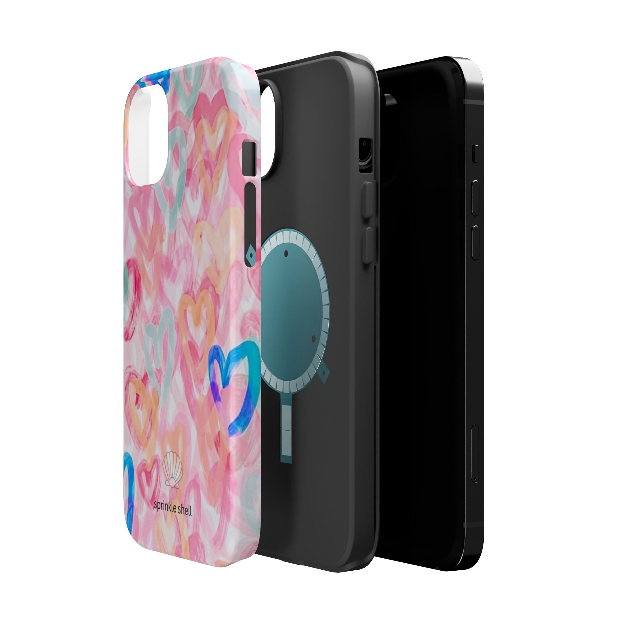 MagSafe rainbow hearts case
