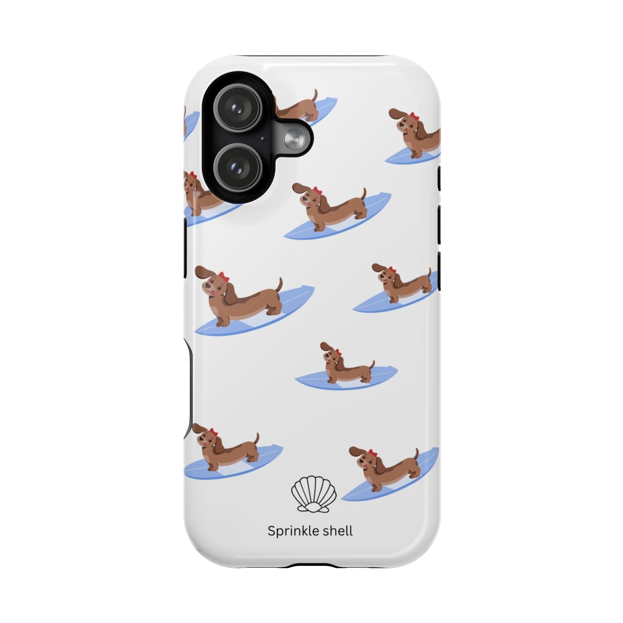 MagSafe surfing dachsund phone case