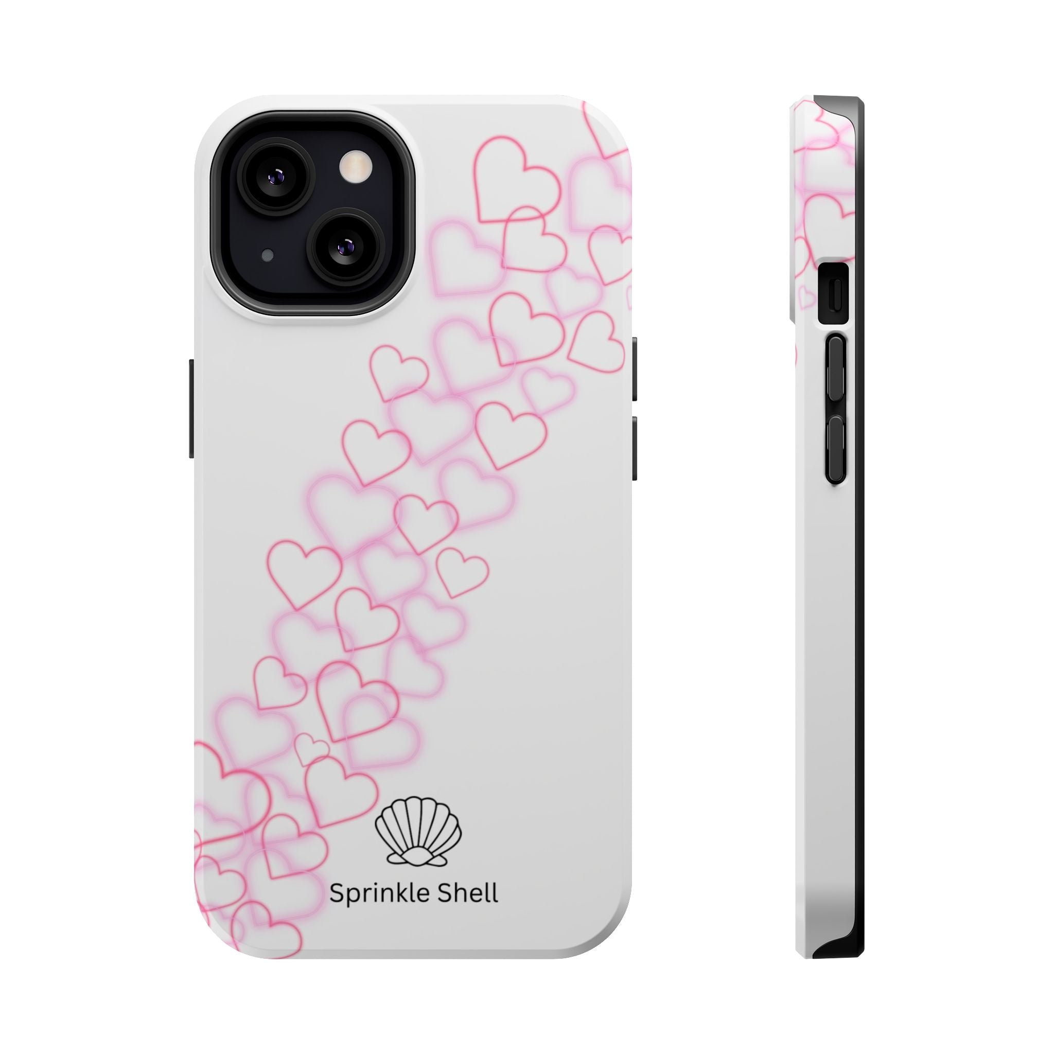 MagSafe pink hearts phone case