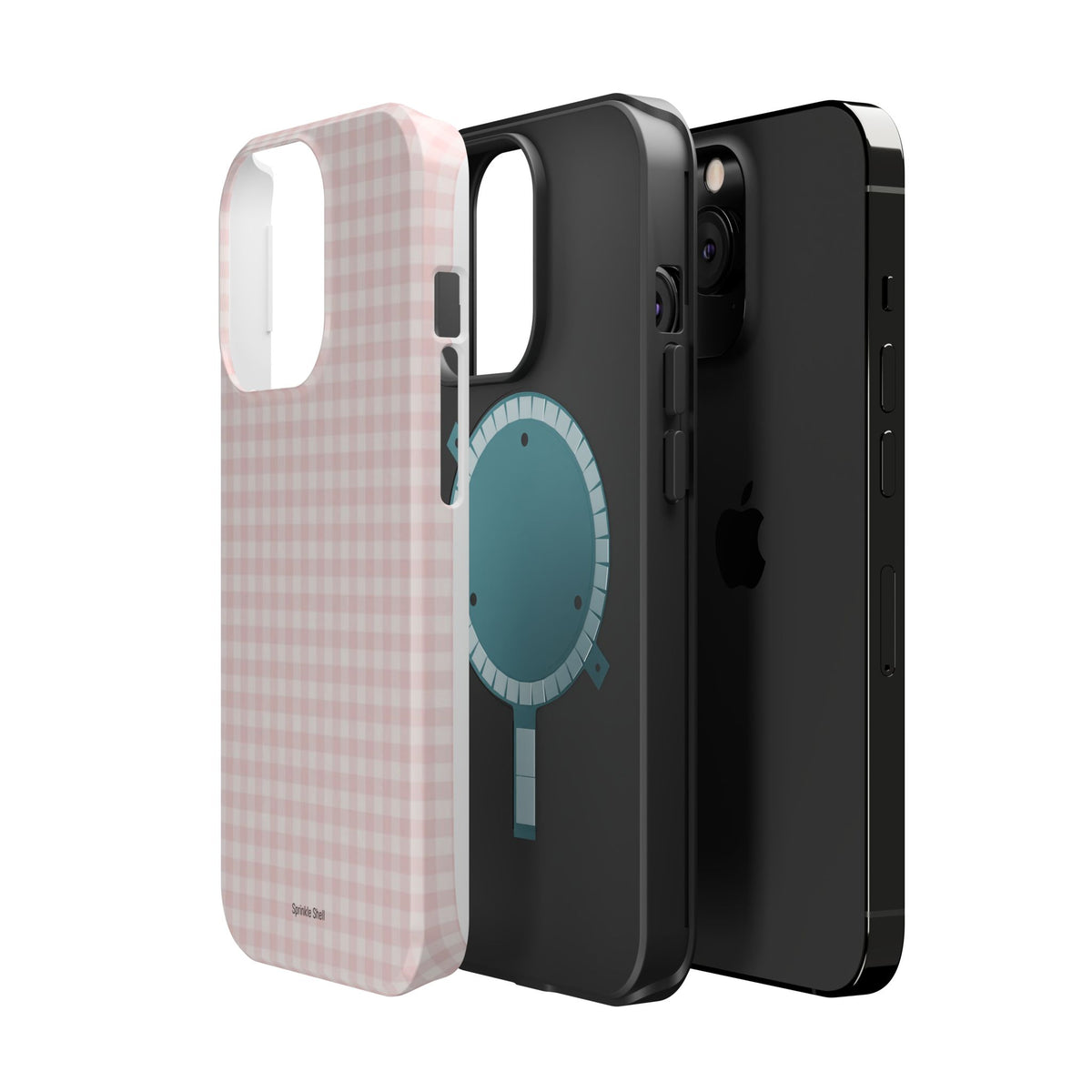 MagSafe light pink plaid case