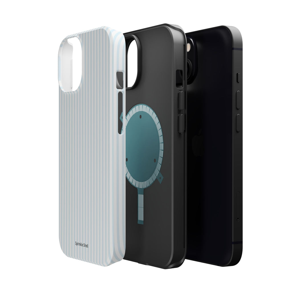 MagSafe light blue stripes iphone case