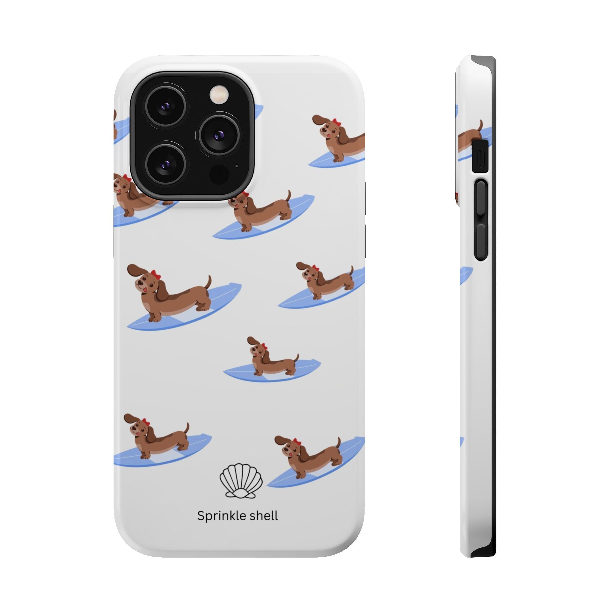 MagSafe surfing dachsund phone case