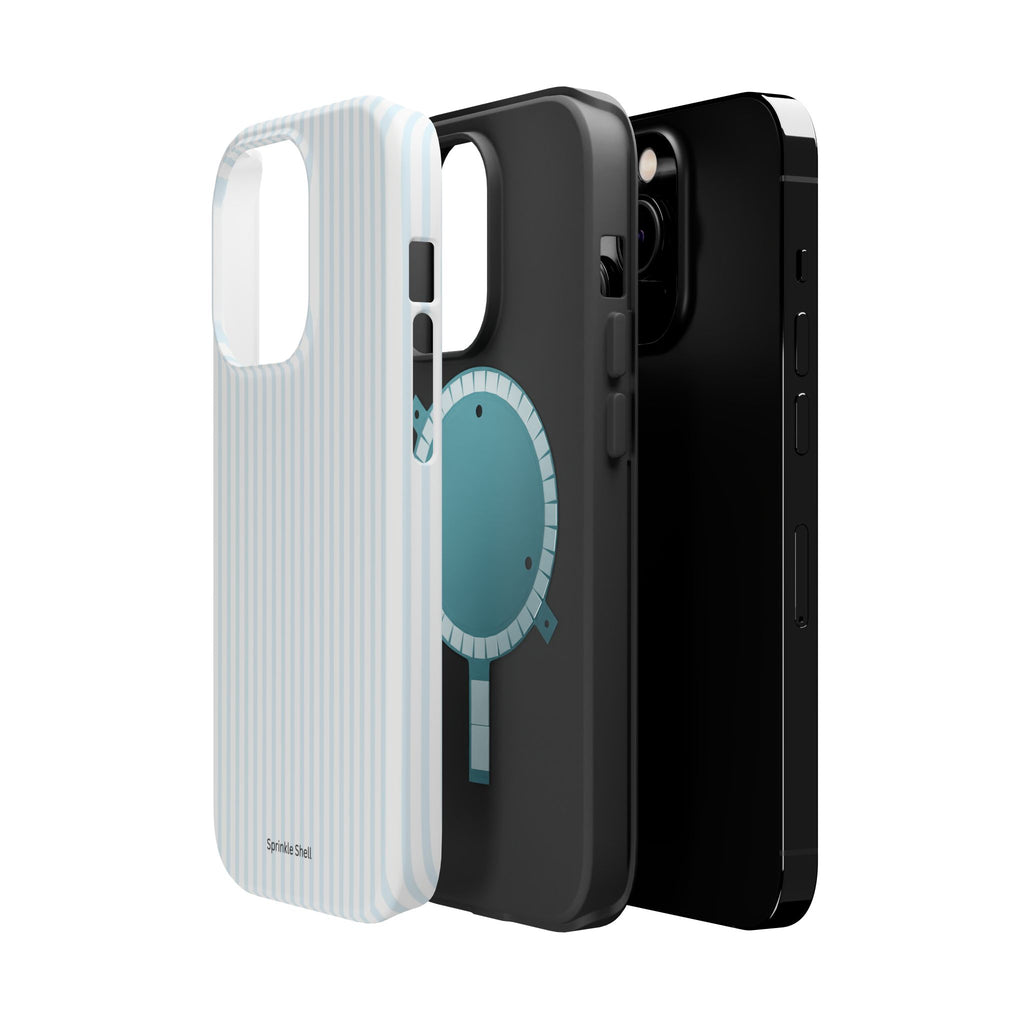 MagSafe light blue stripes iphone case