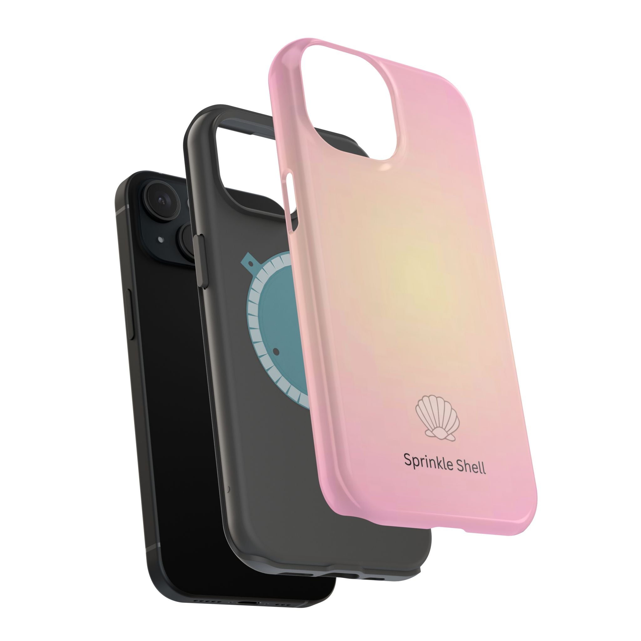 MagSafe light pink and yellow aura case