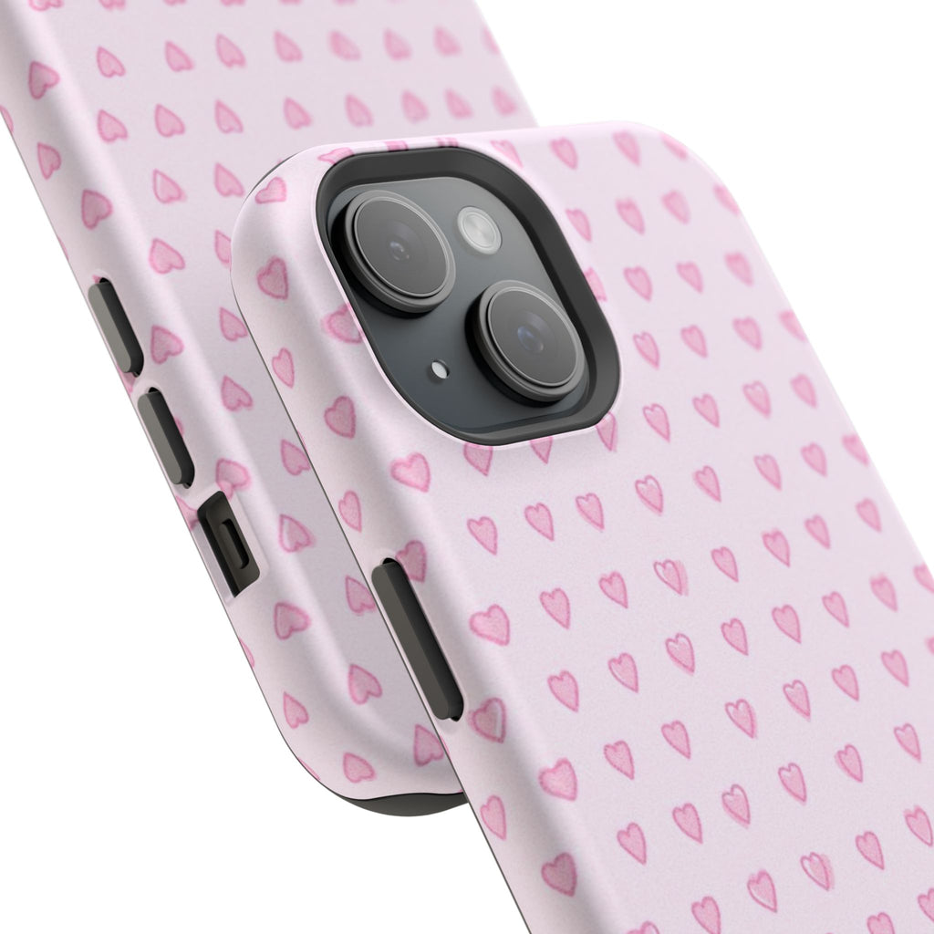 MagSafe pink hearts case