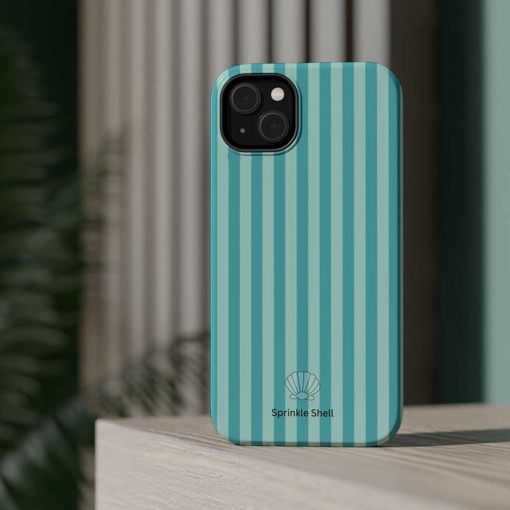 MagSafe teal striped case
