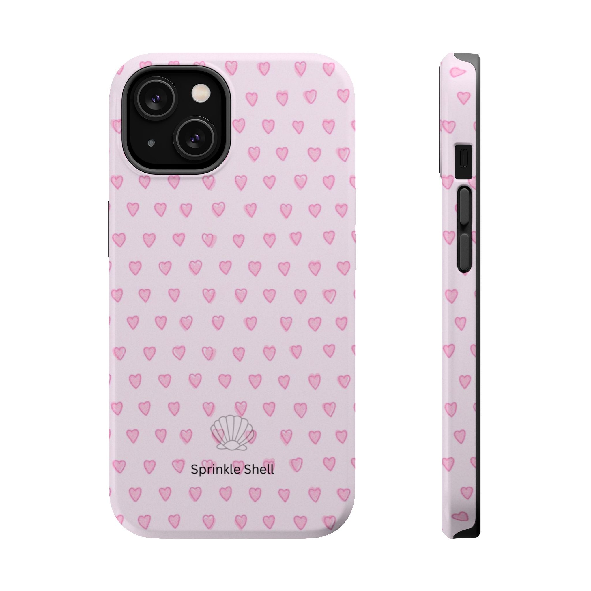 MagSafe pink hearts case