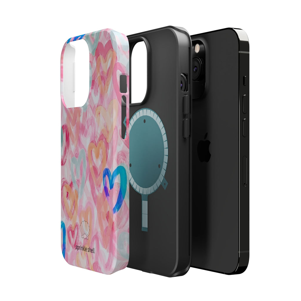 MagSafe rainbow hearts case