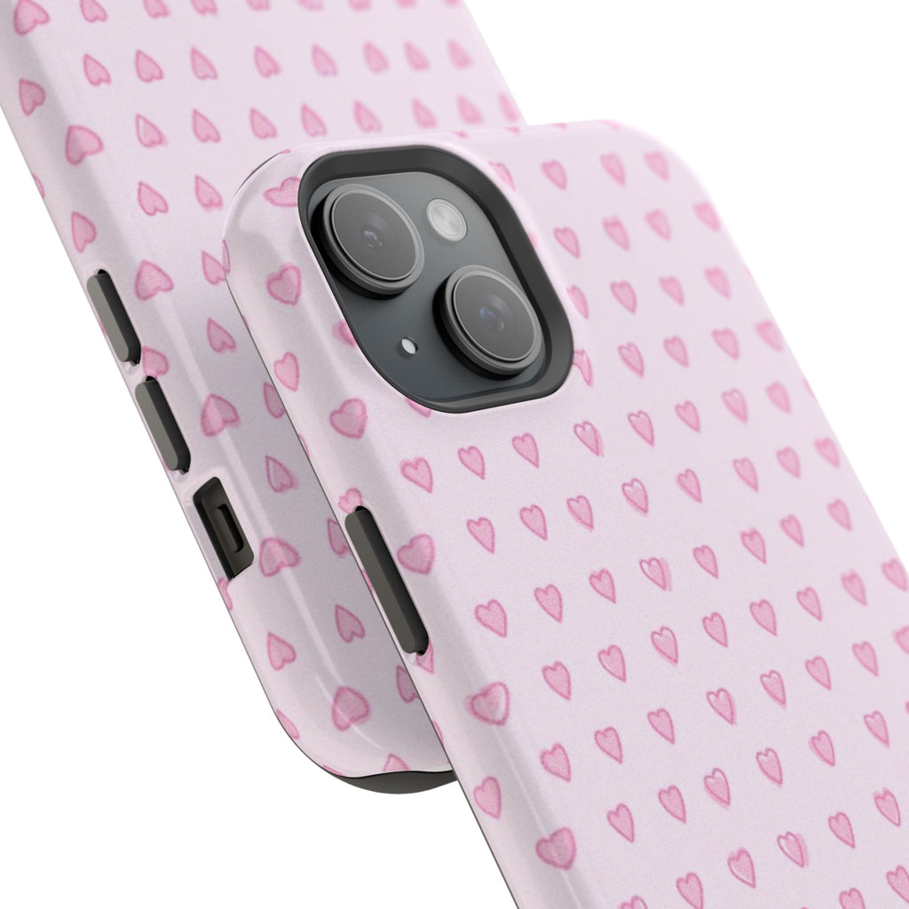 MagSafe pink hearts case
