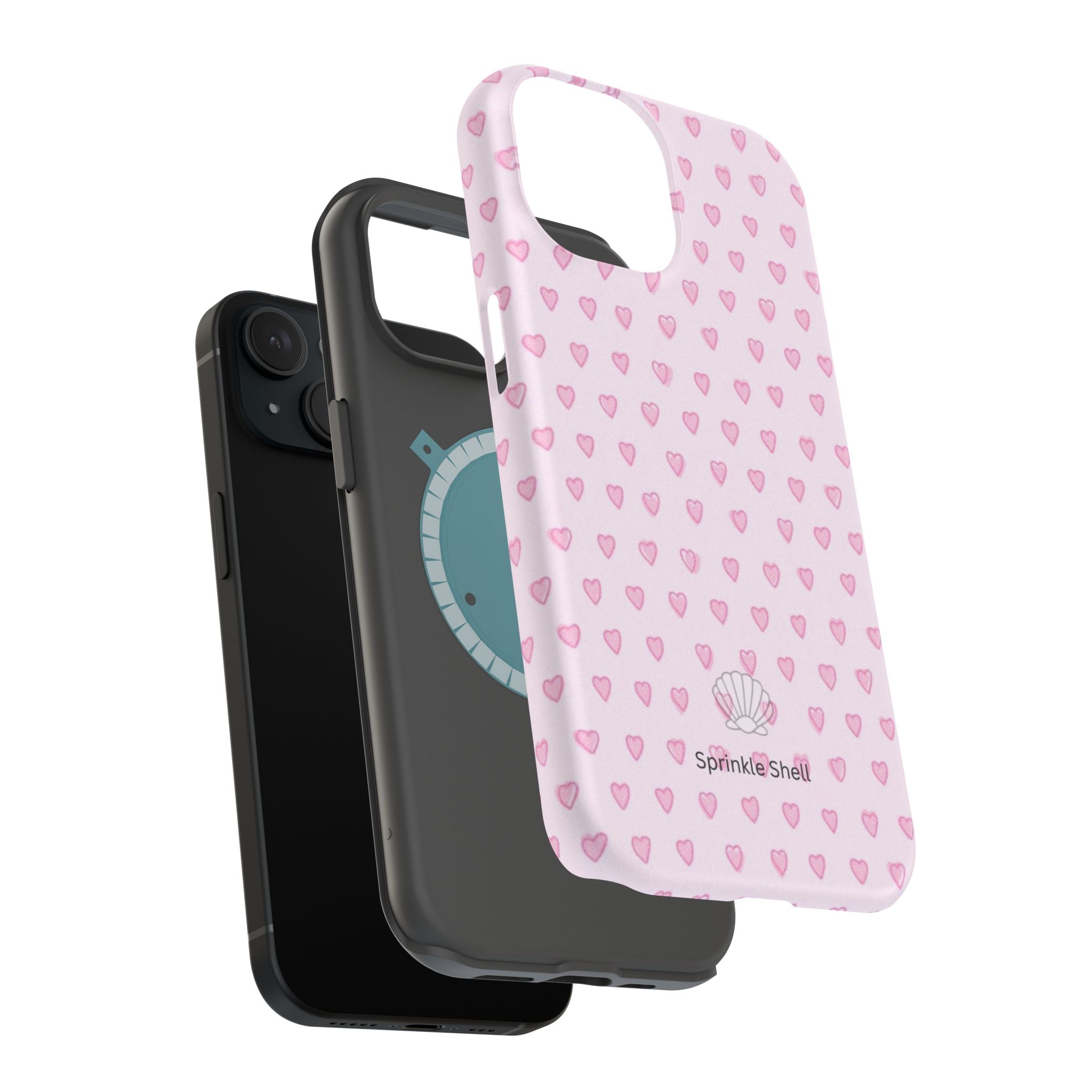 MagSafe pink hearts case