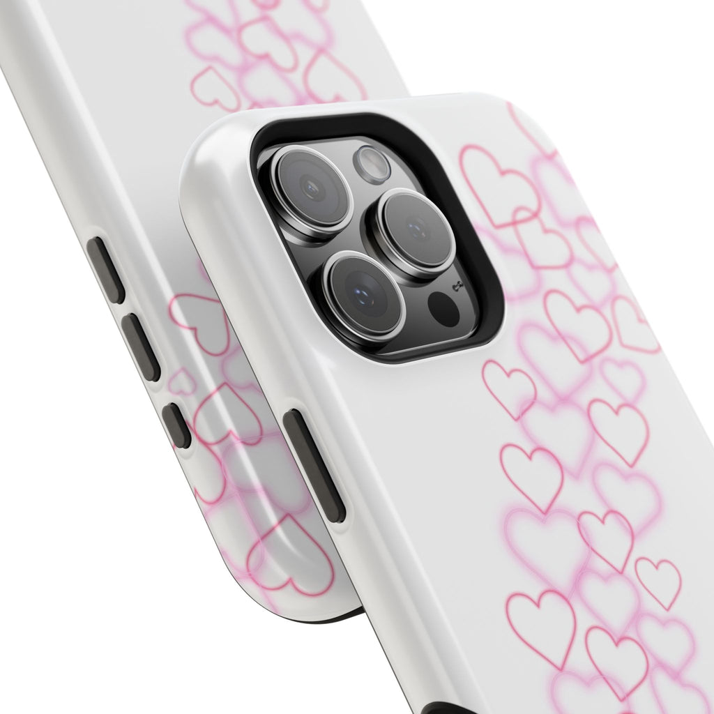 MagSafe pink hearts phone case