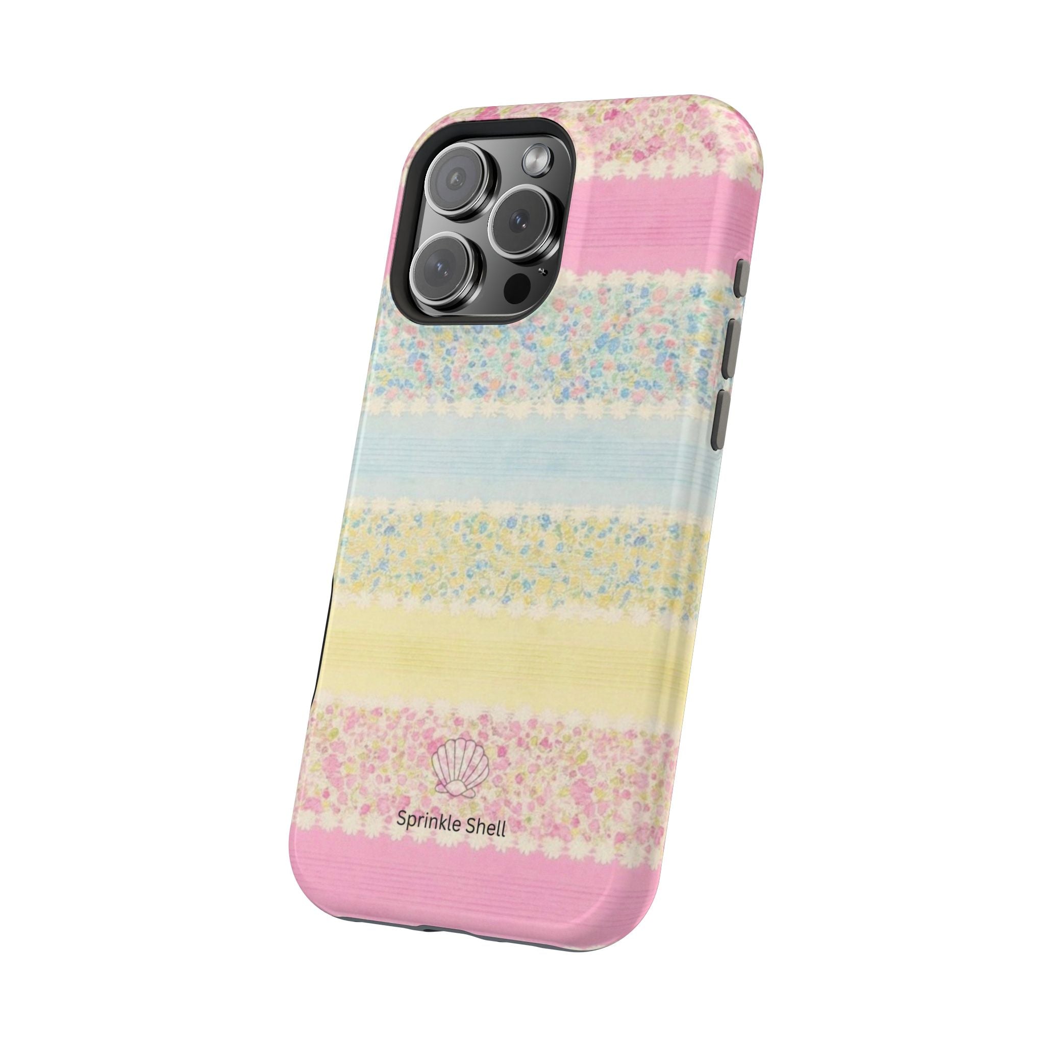 MagSafe pastel floral striped case