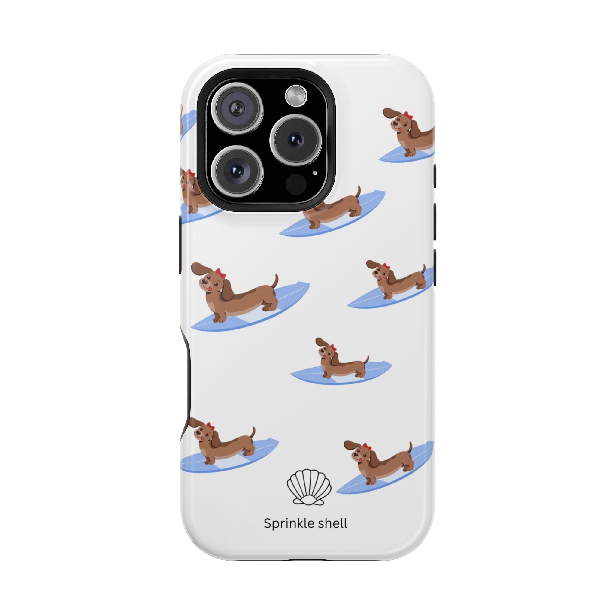 MagSafe surfing dachsund phone case
