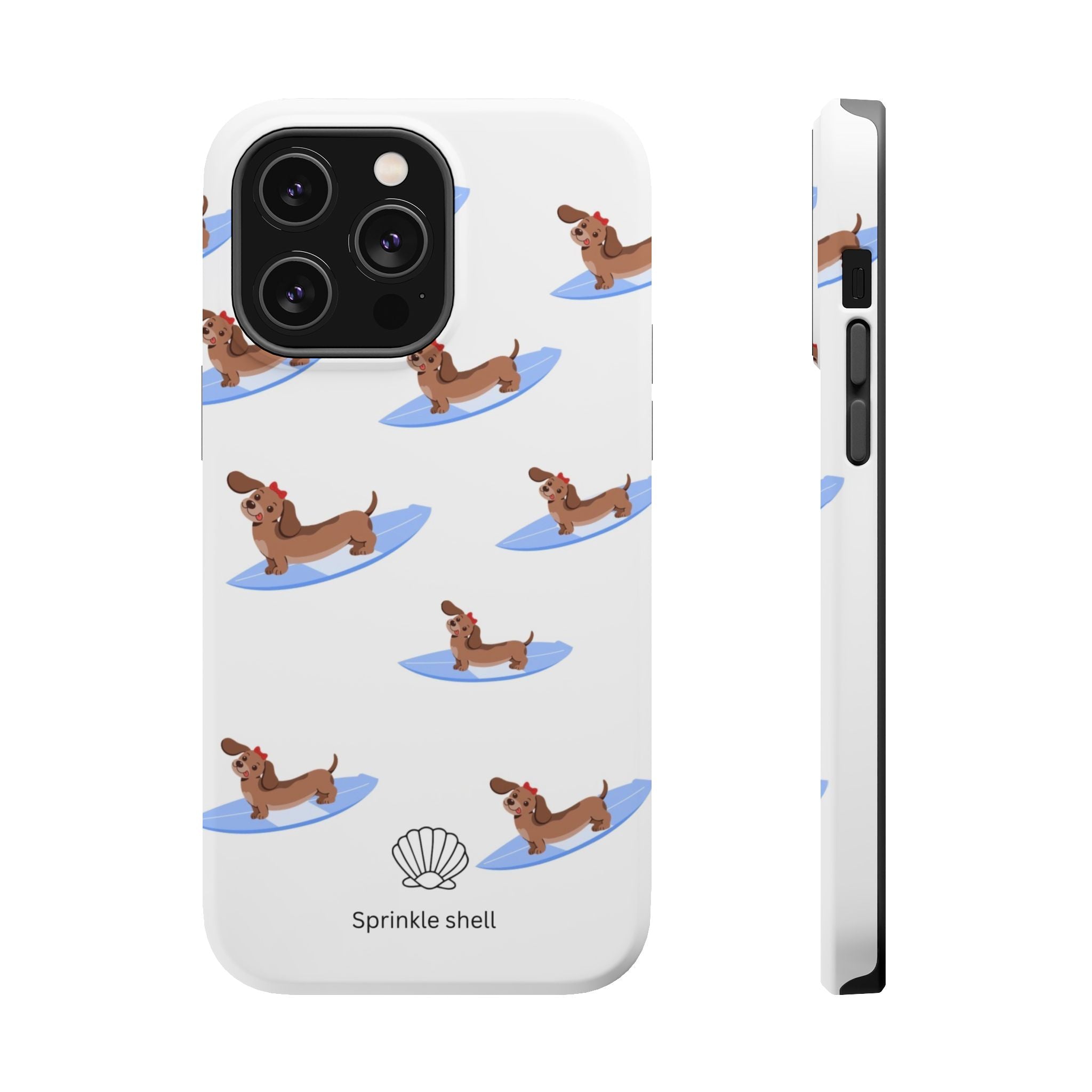 MagSafe surfing dachsund phone case
