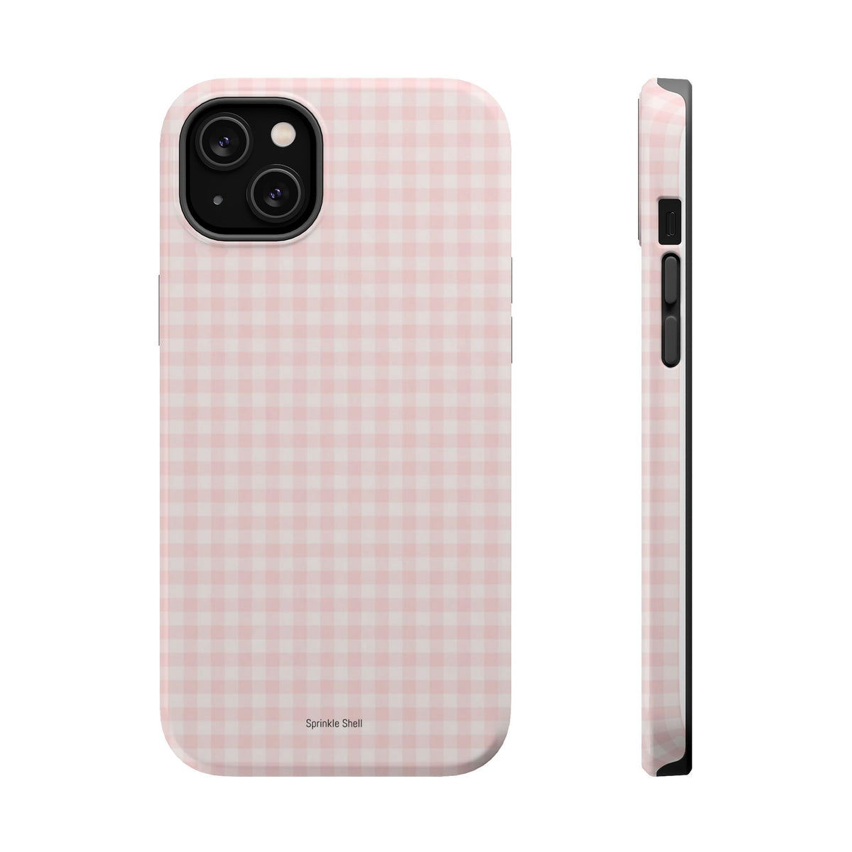 MagSafe light pink plaid case