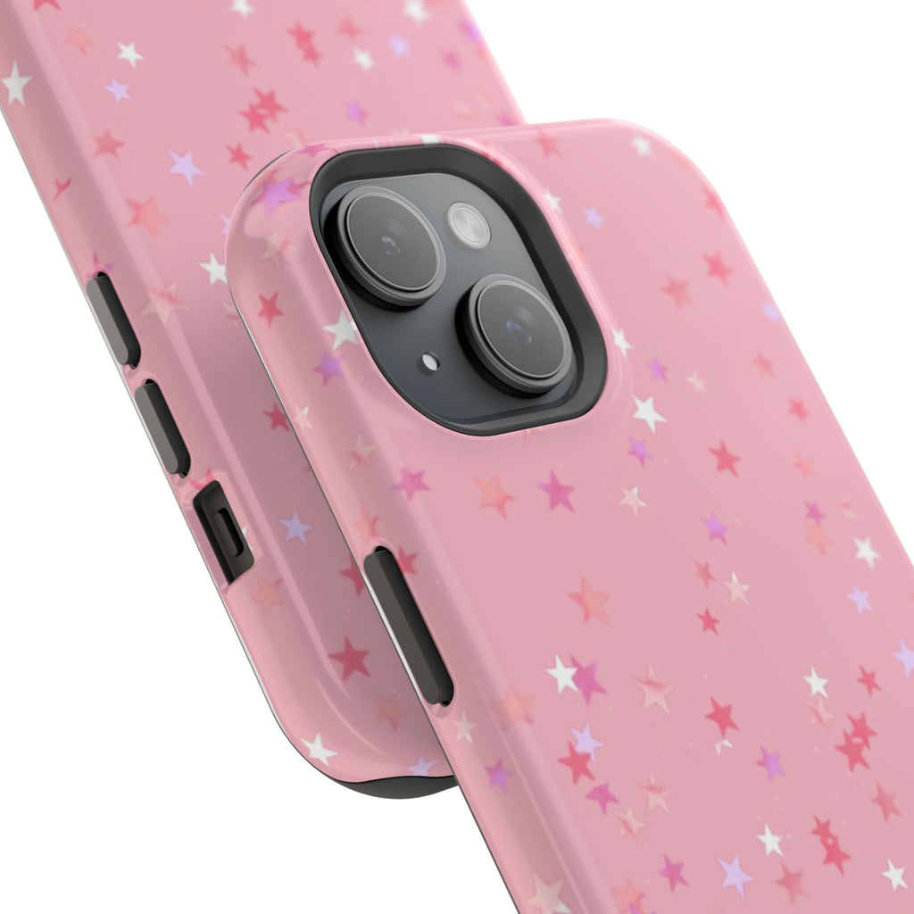 MagSafe pink multicolor stars case