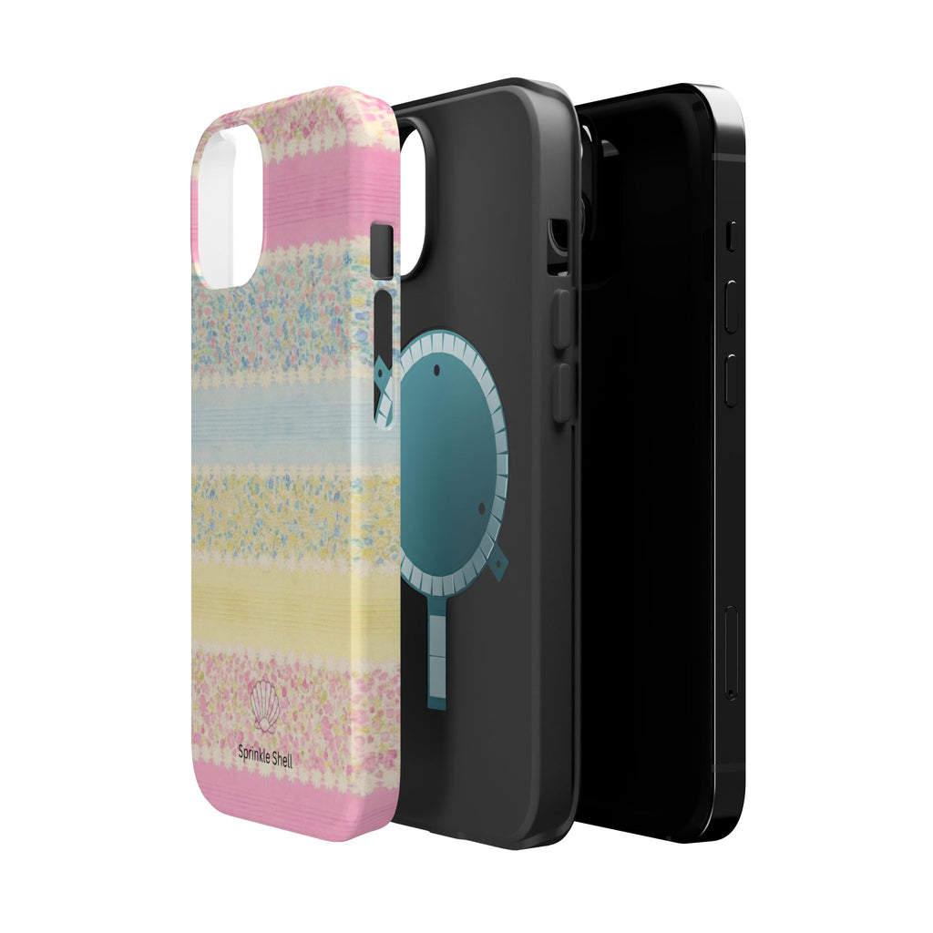 MagSafe pastel floral striped case