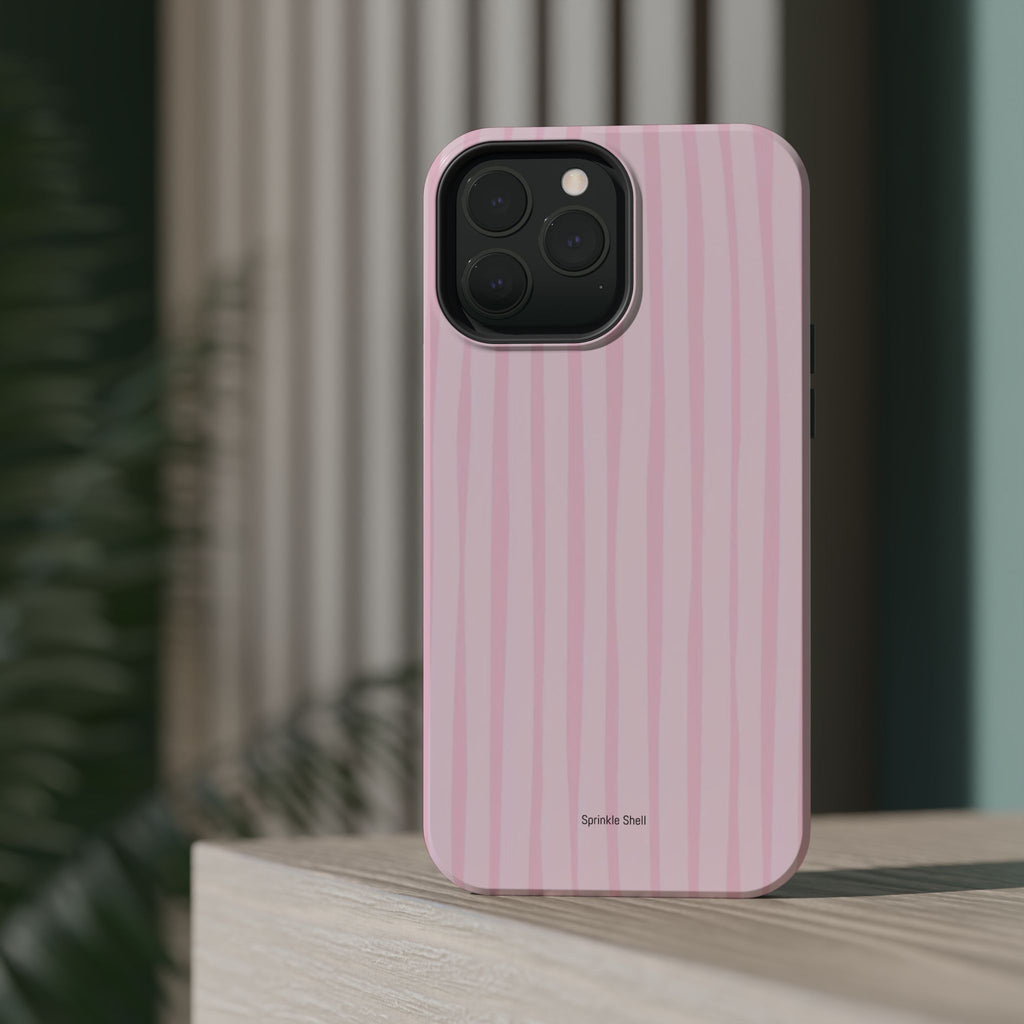 MagSafe pink uneven lines case