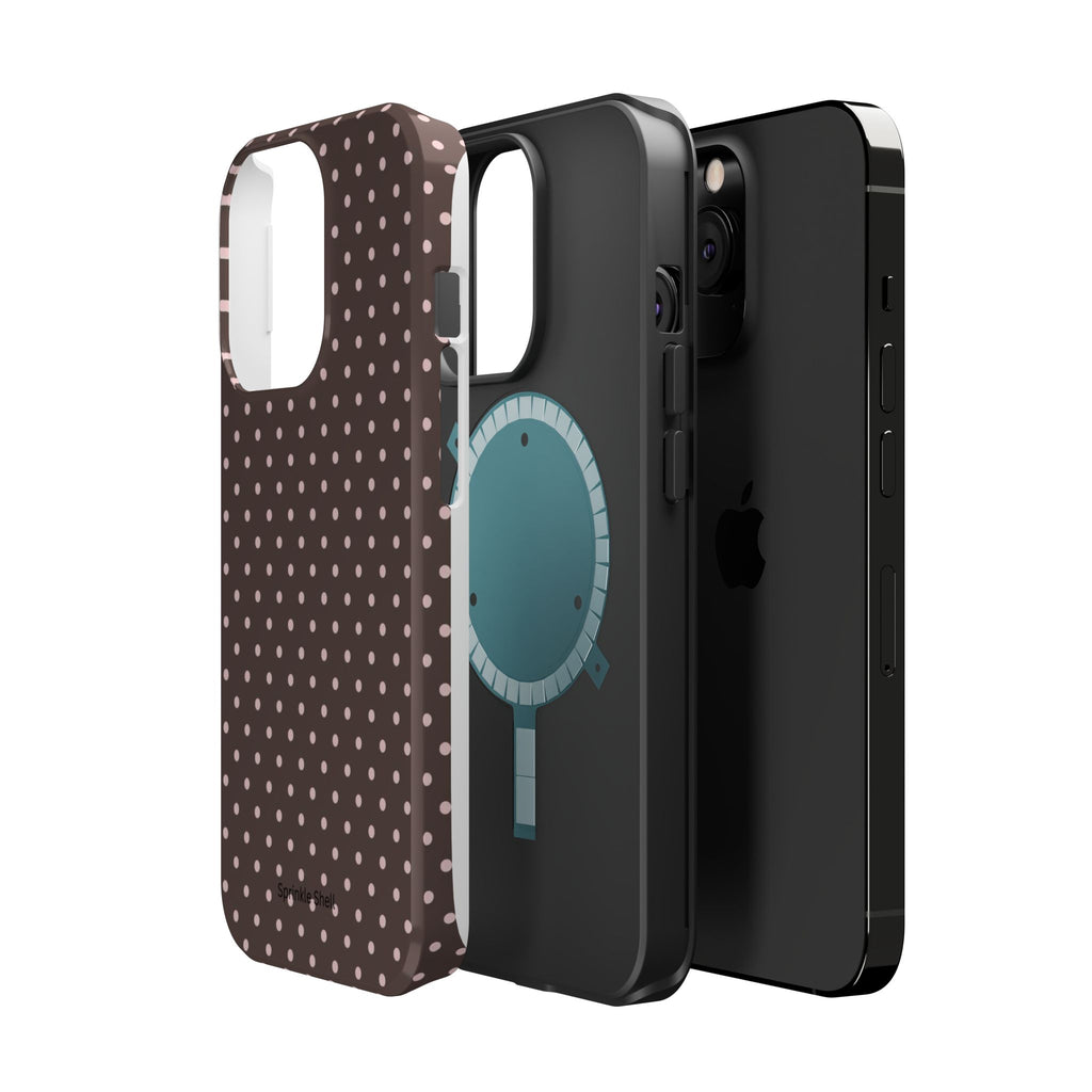 MagSafe Brown And Pink Polkadot Iphone Case