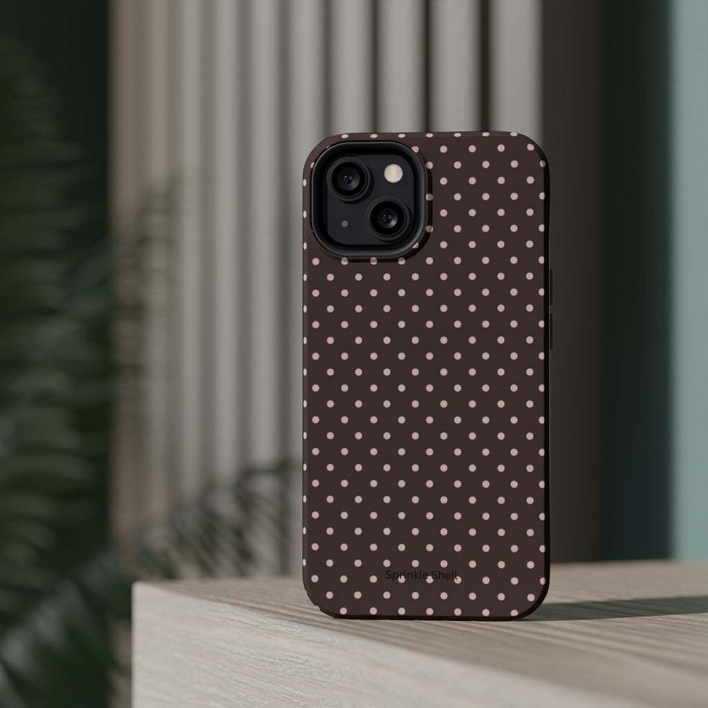 MagSafe Brown And Pink Polkadot Iphone Case