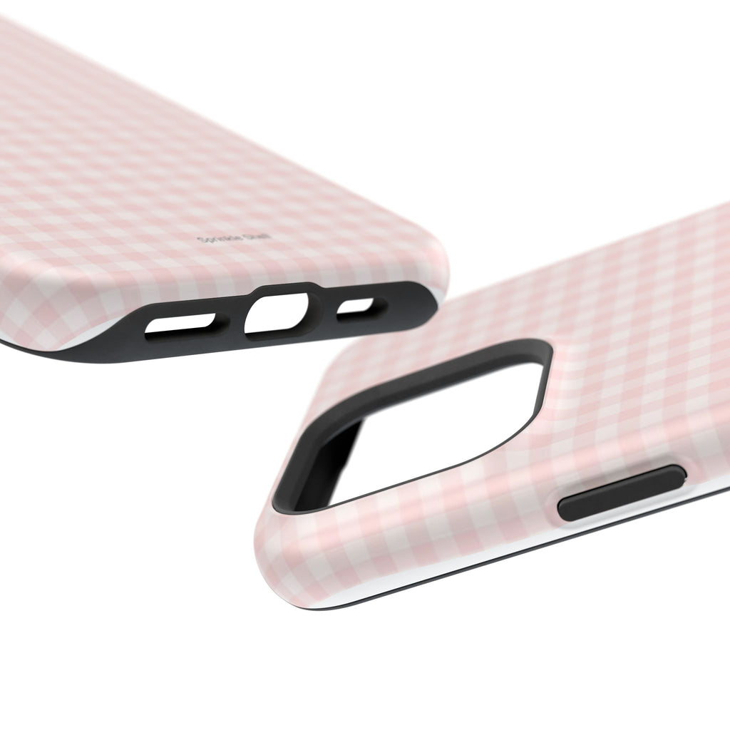 MagSafe light pink plaid case