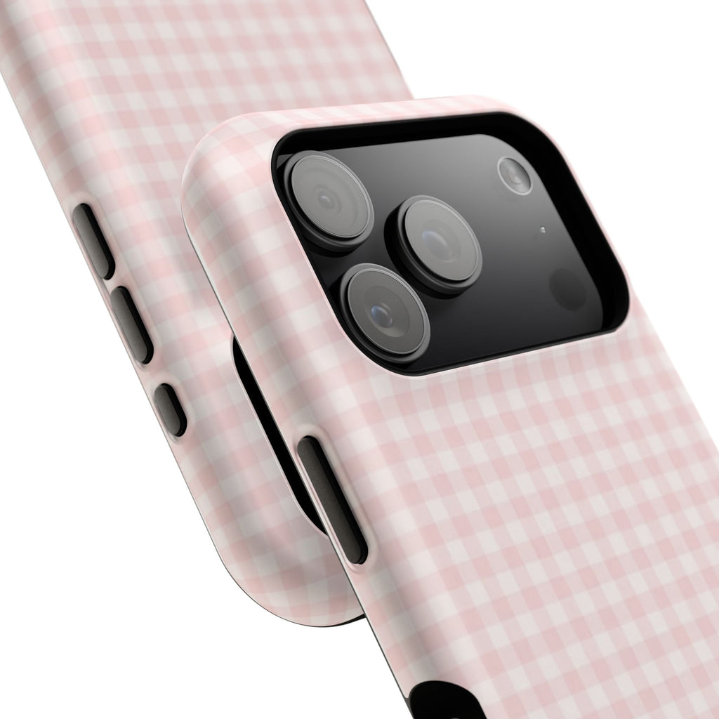 MagSafe light pink plaid case