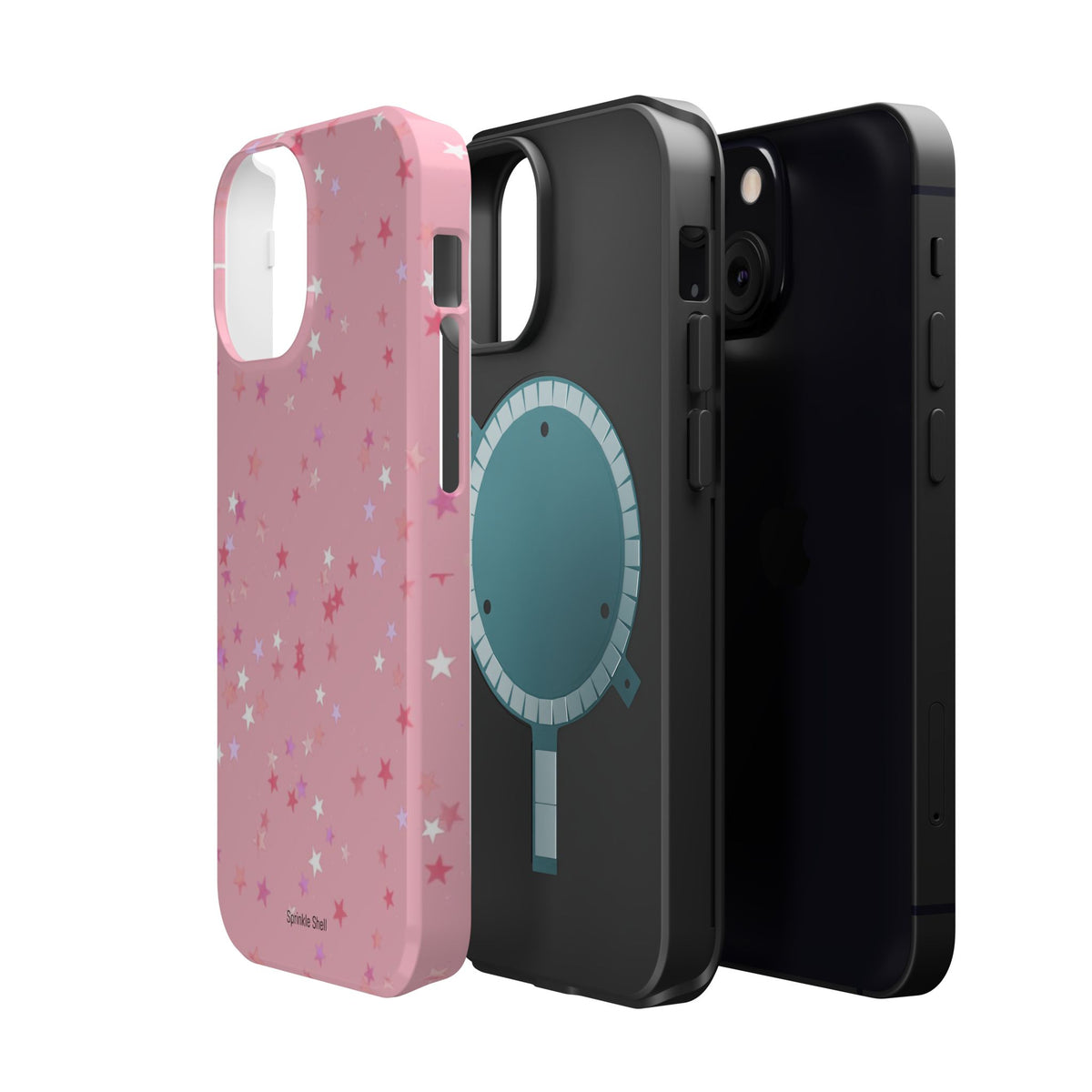 MagSafe pink multicolor stars case