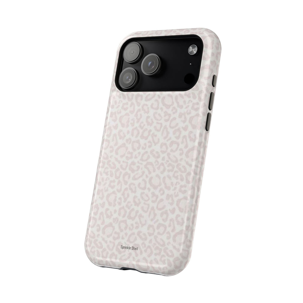 MagSafe white cheetah print case