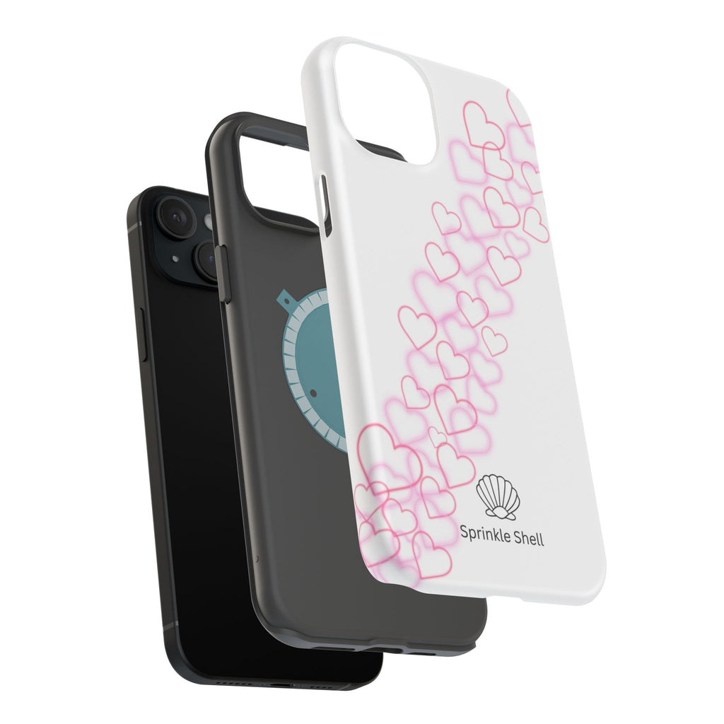 MagSafe pink hearts phone case