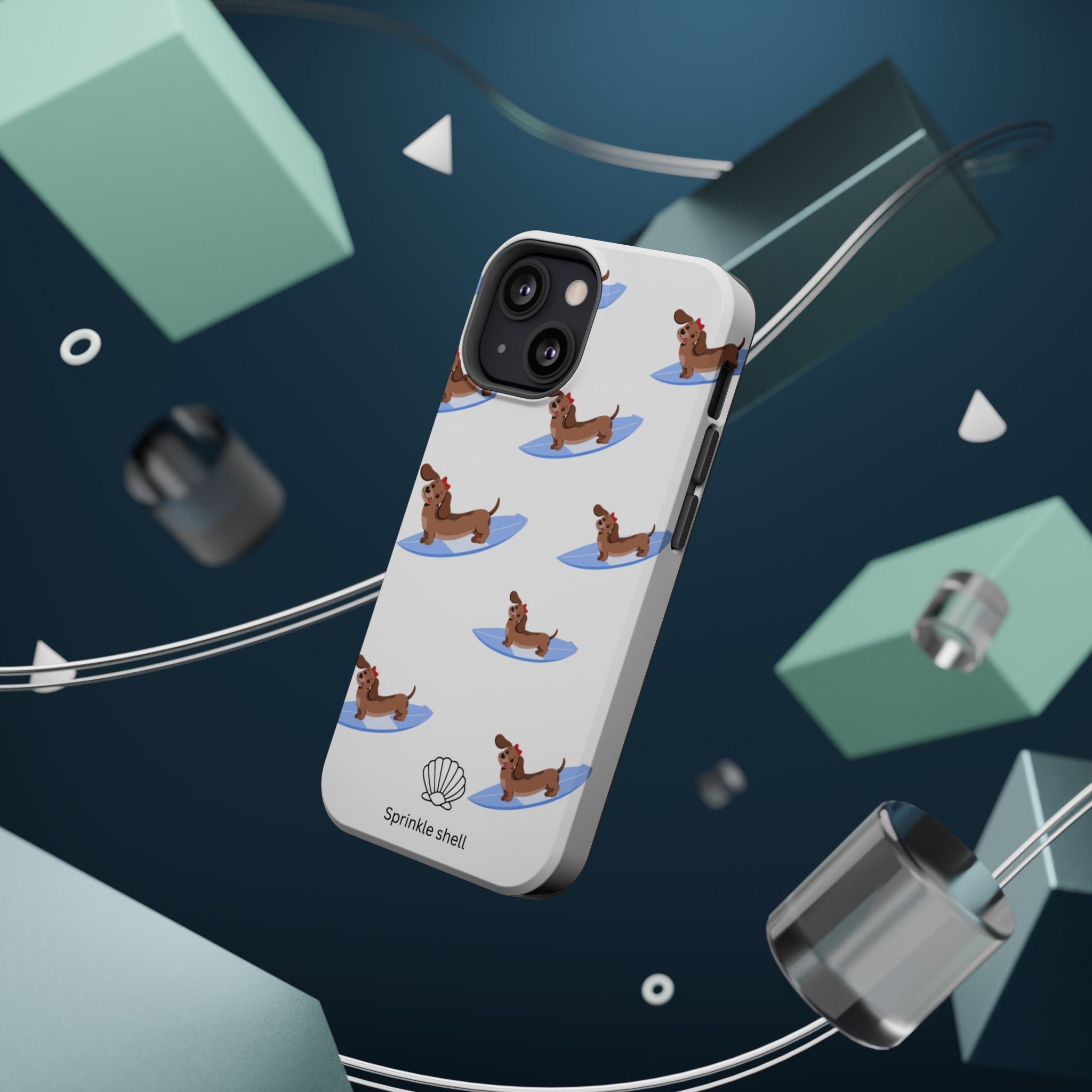MagSafe surfing dachsund phone case