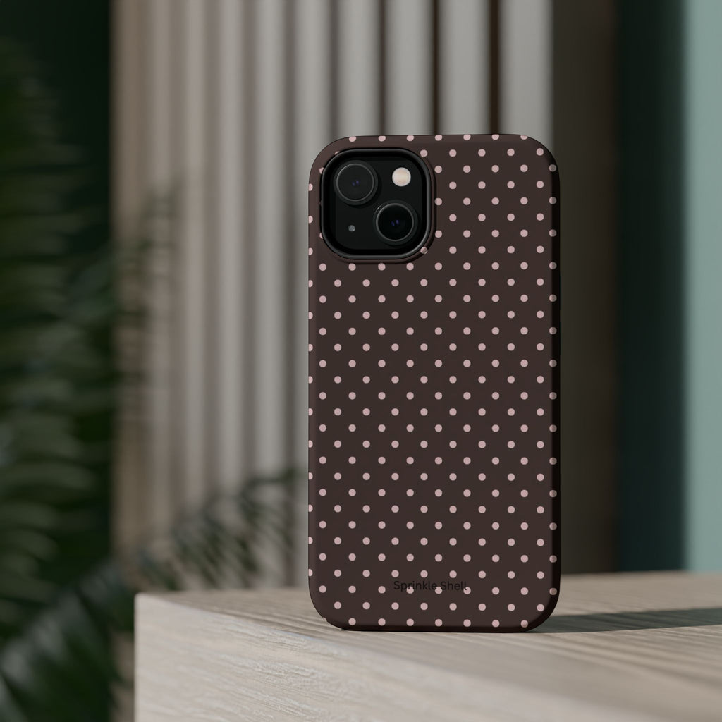 MagSafe Brown And Pink Polkadot Iphone Case