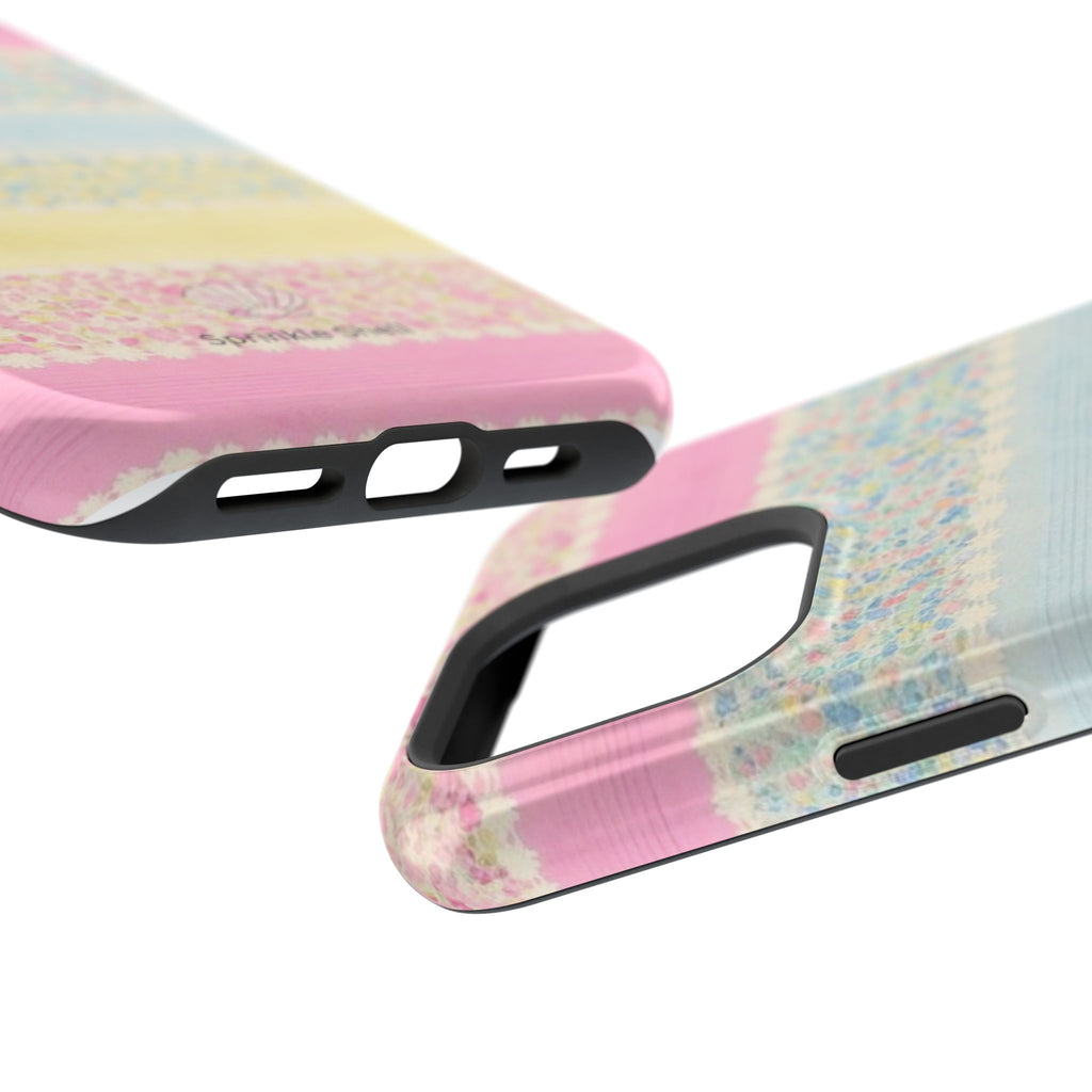 MagSafe pastel floral striped case