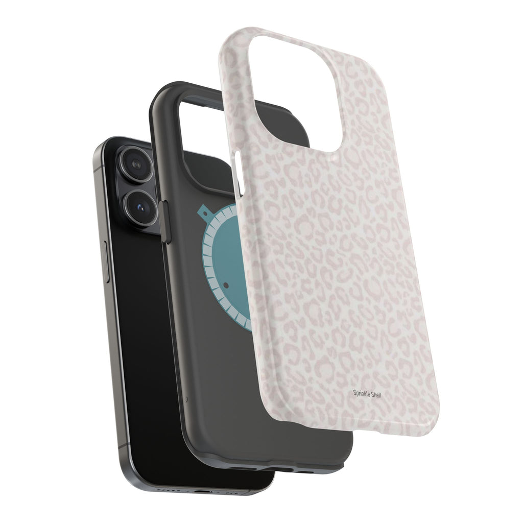 MagSafe white cheetah print case