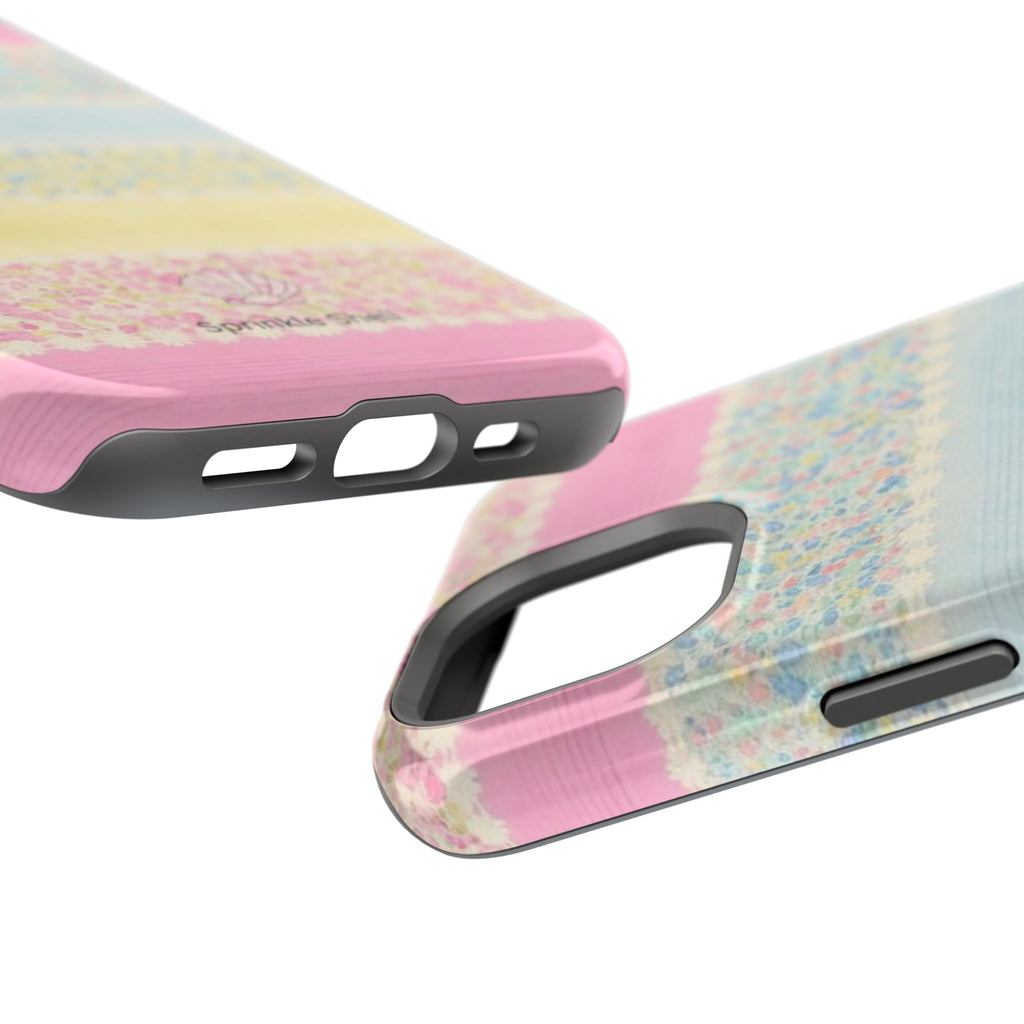 MagSafe pastel floral striped case