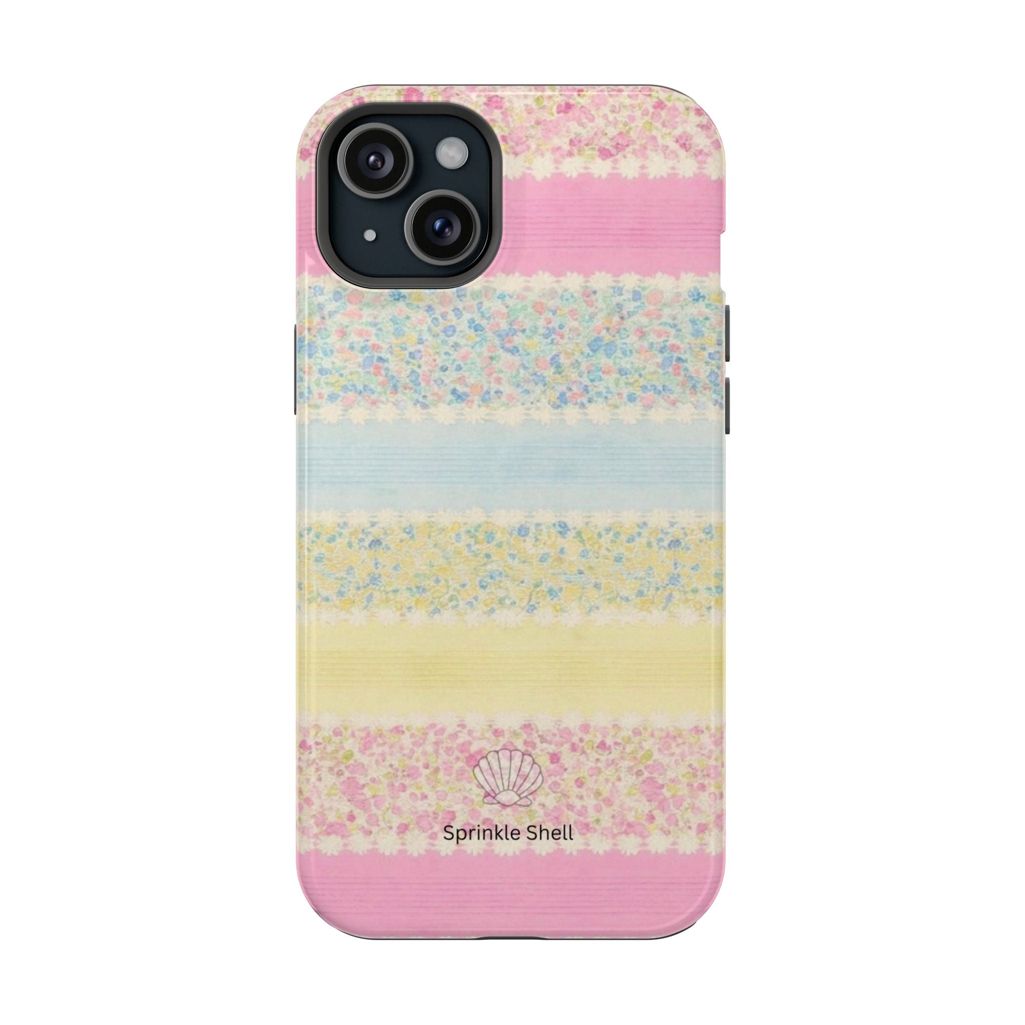 MagSafe pastel floral striped case