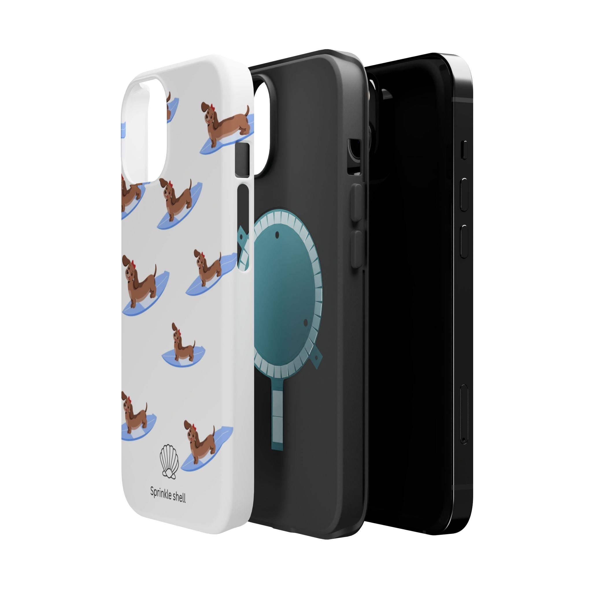 MagSafe surfing dachsund phone case