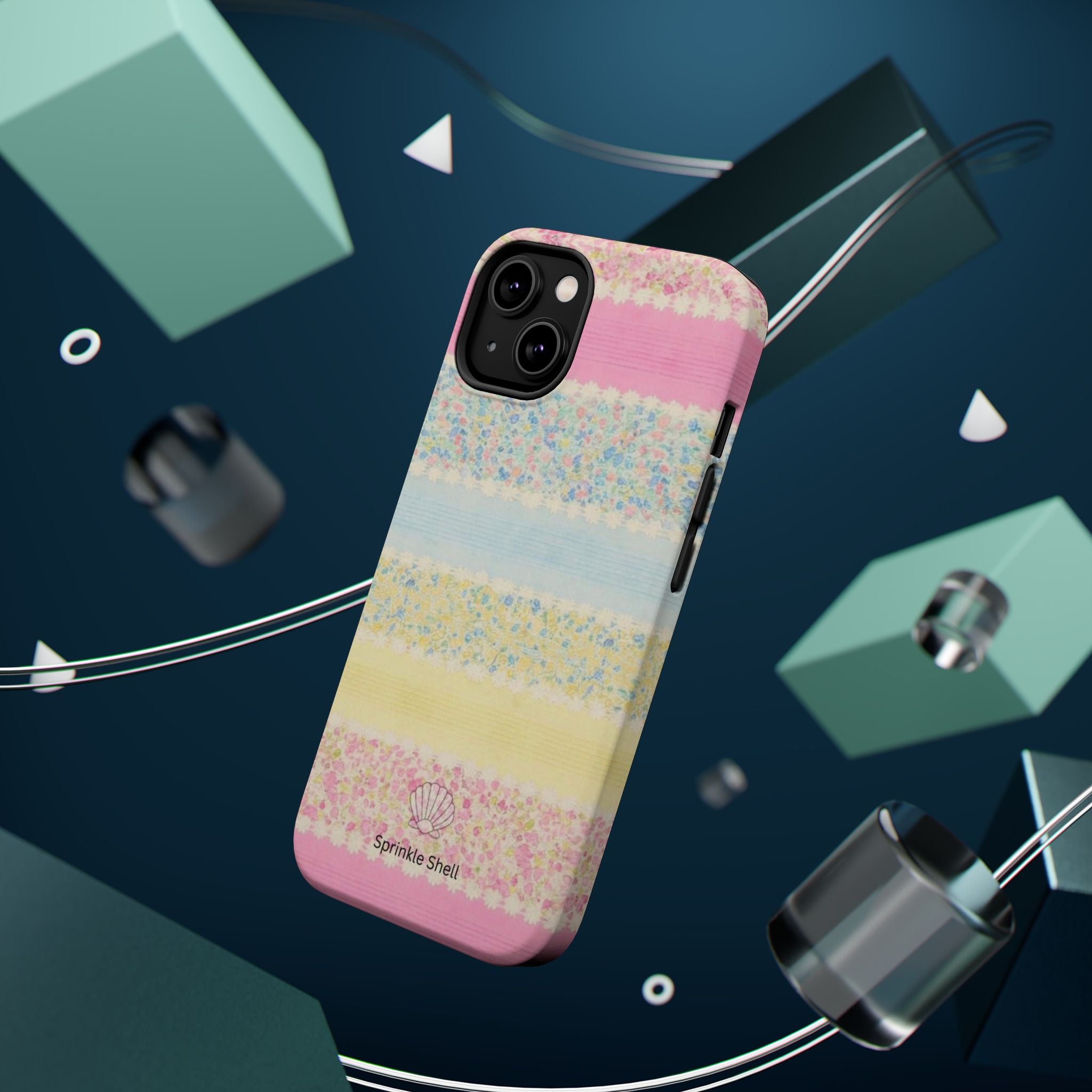 MagSafe pastel floral striped case