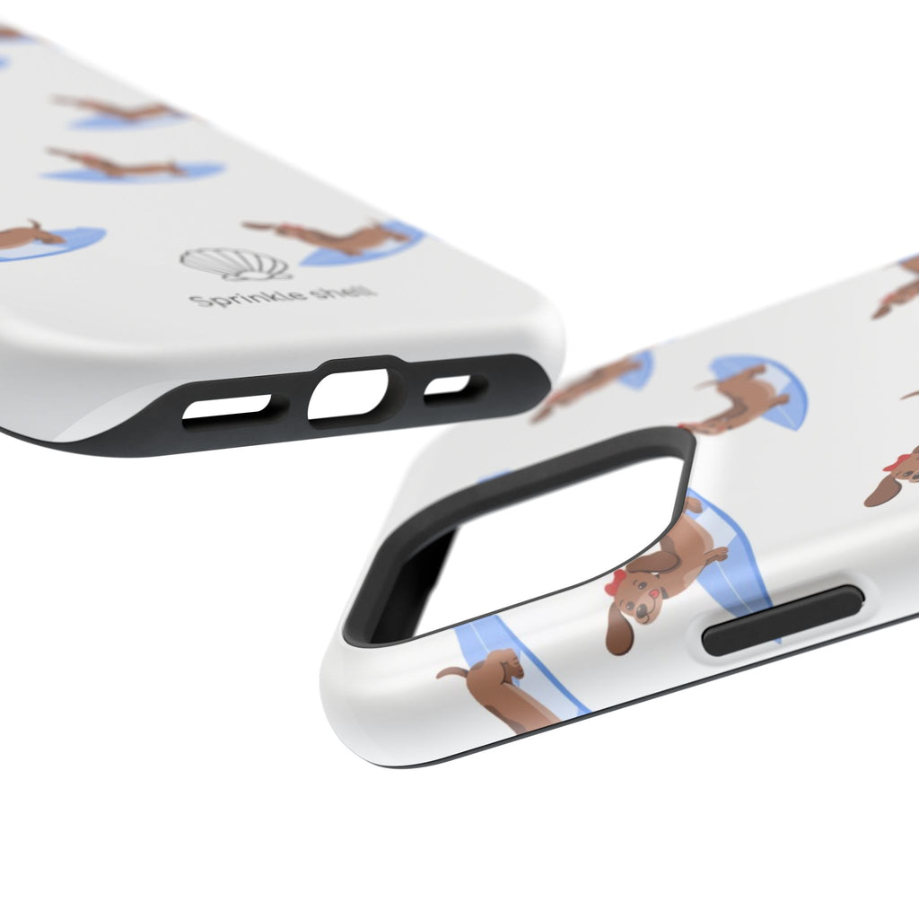 MagSafe surfing dachsund phone case