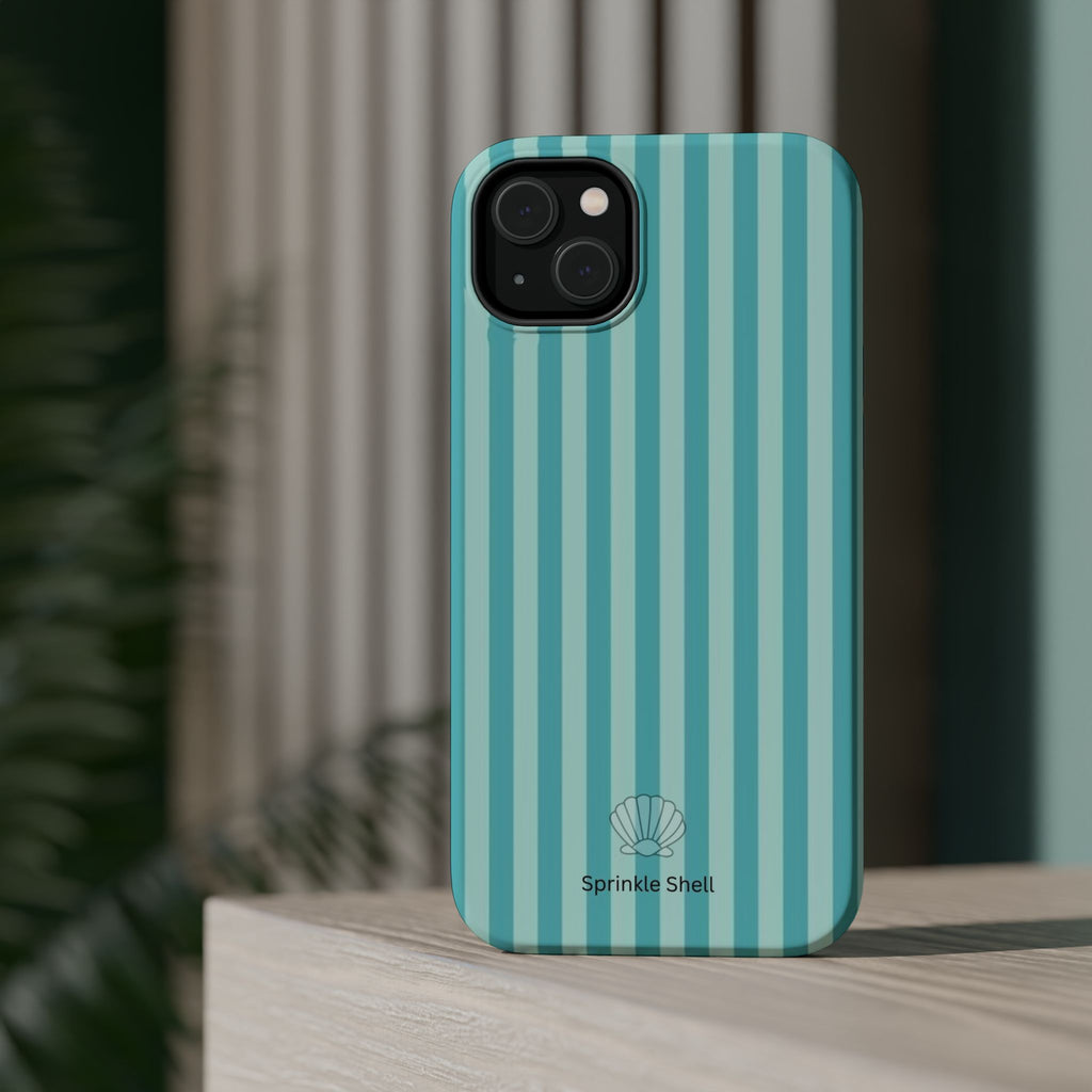 MagSafe teal striped case
