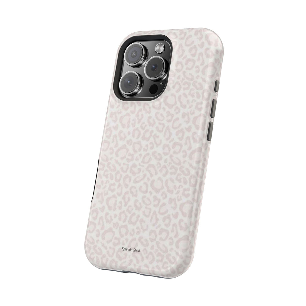 MagSafe white cheetah print case