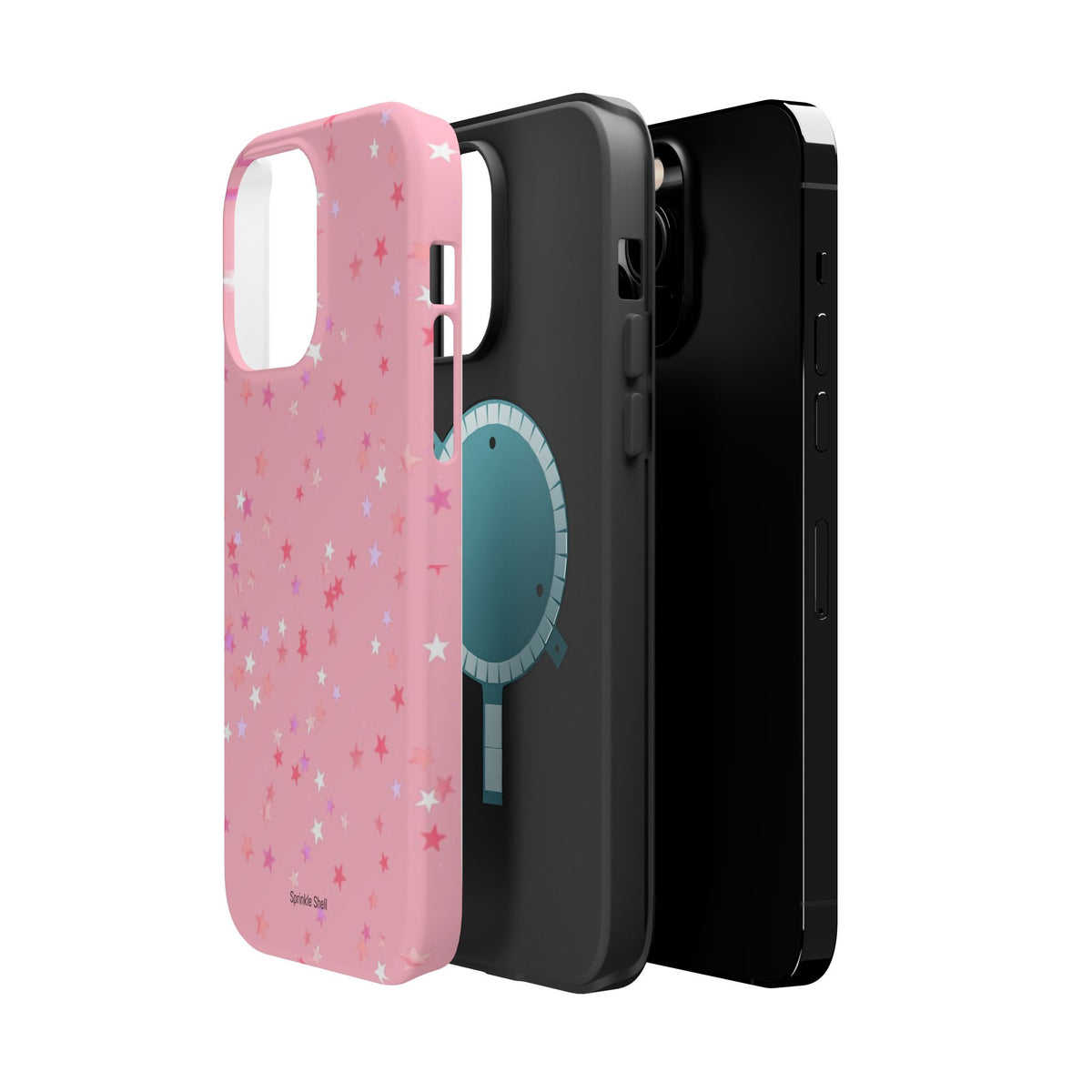 MagSafe pink multicolor stars case