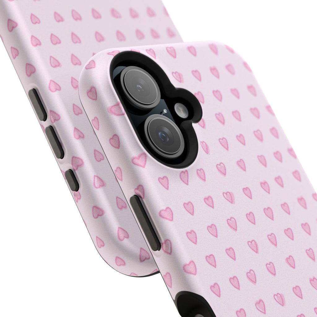 MagSafe pink hearts case