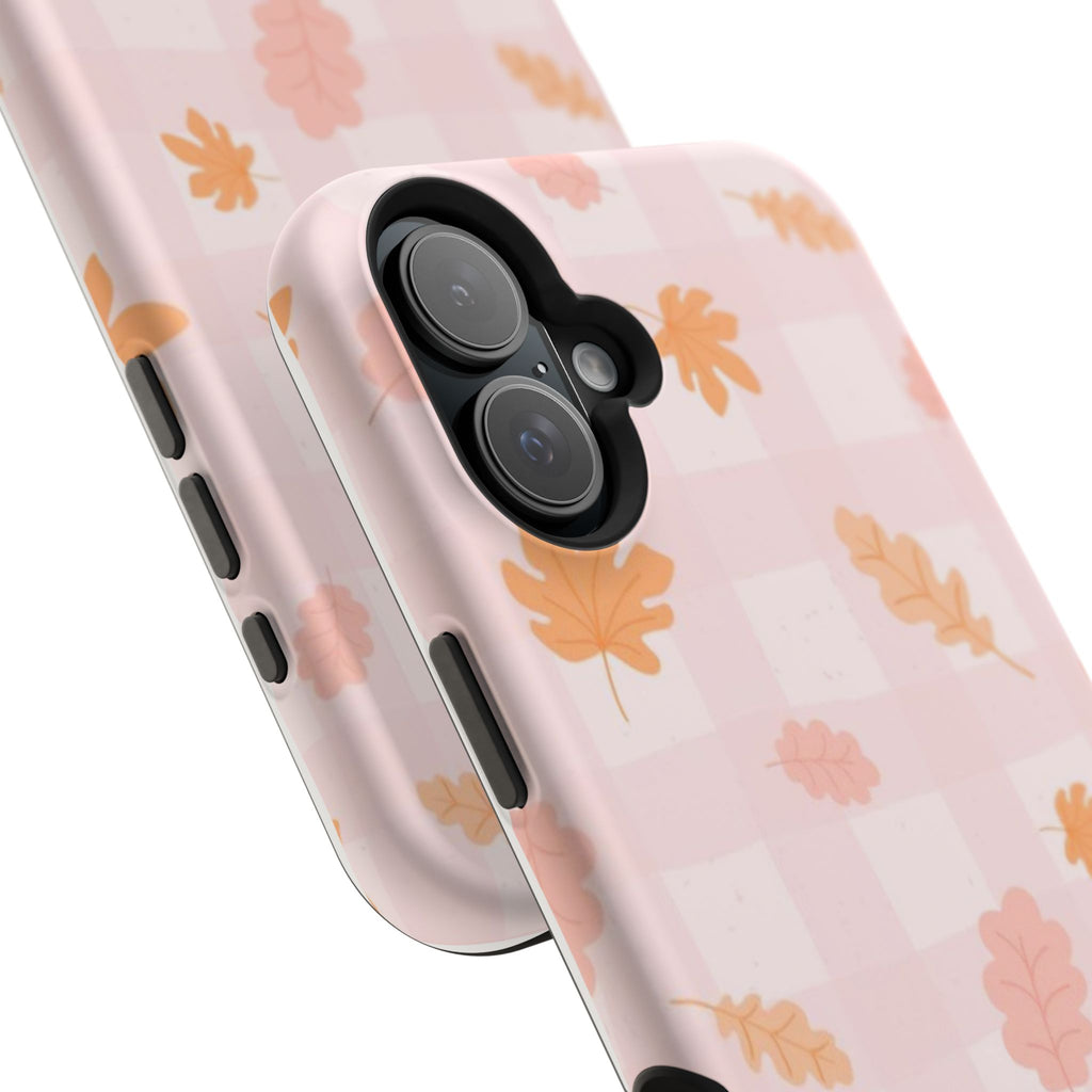 MagSafe pink plaid fall case