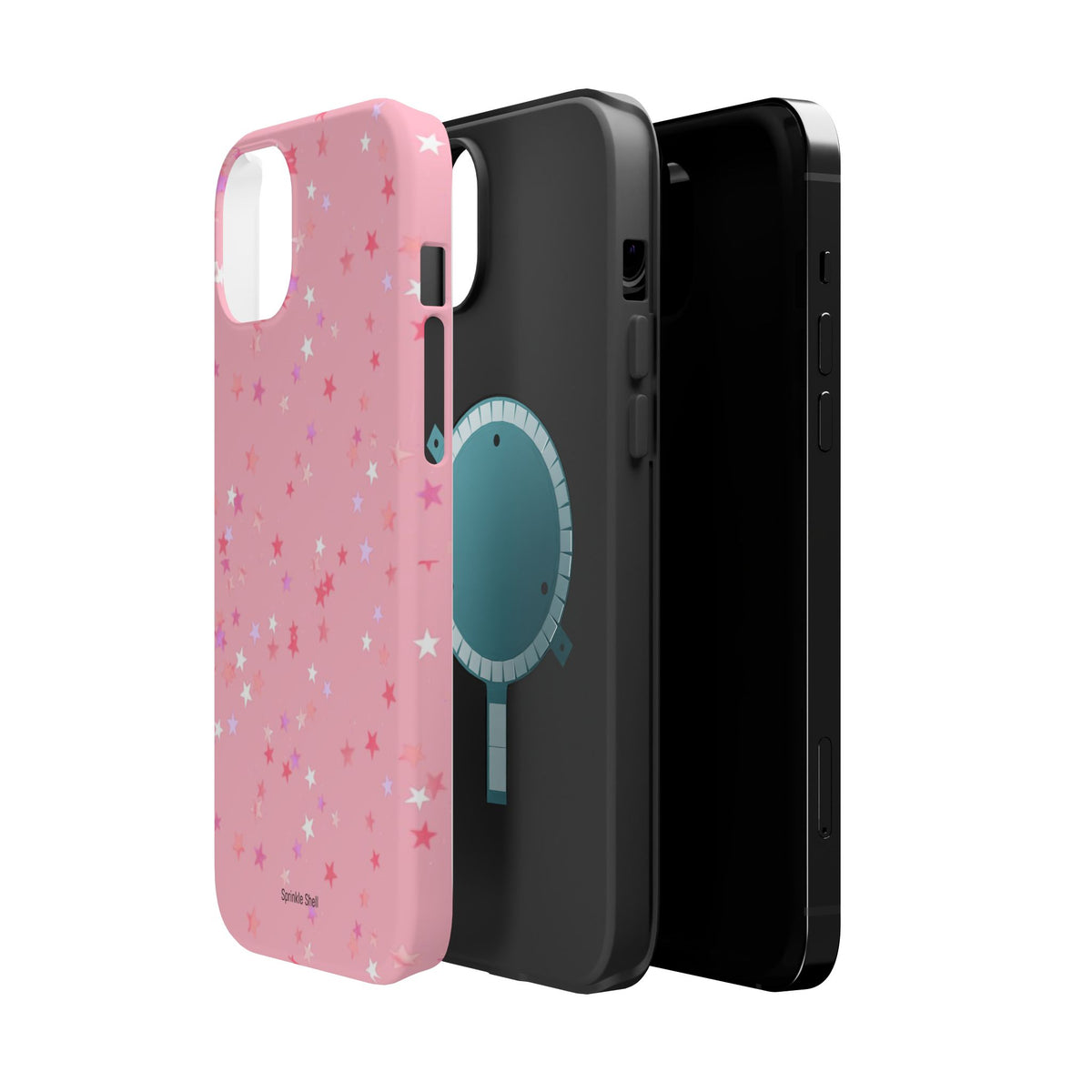 MagSafe pink multicolor stars case