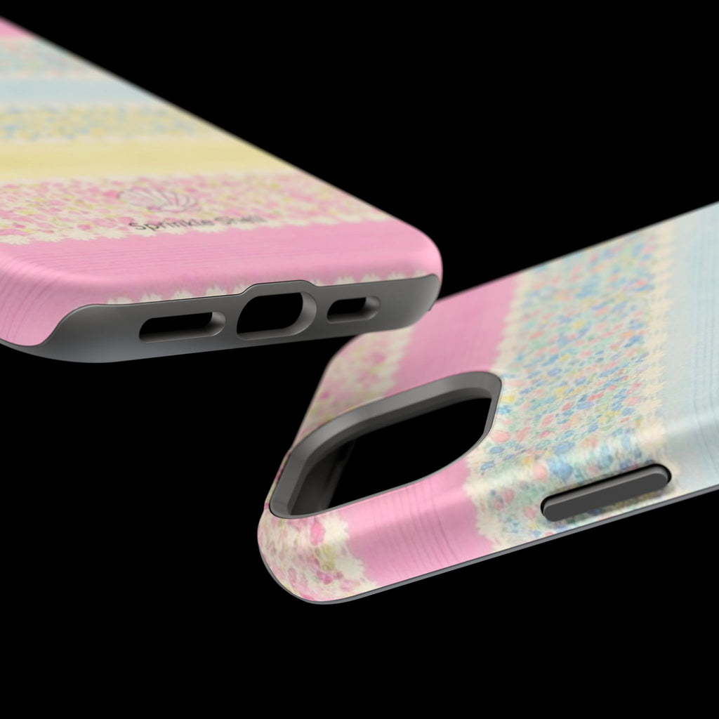 MagSafe pastel floral striped case