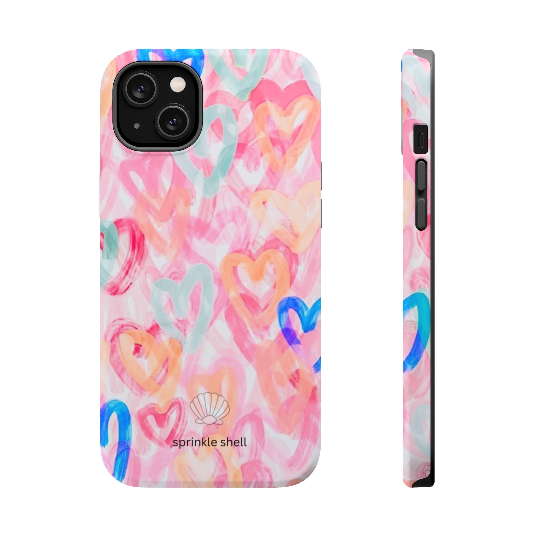 MagSafe rainbow hearts case