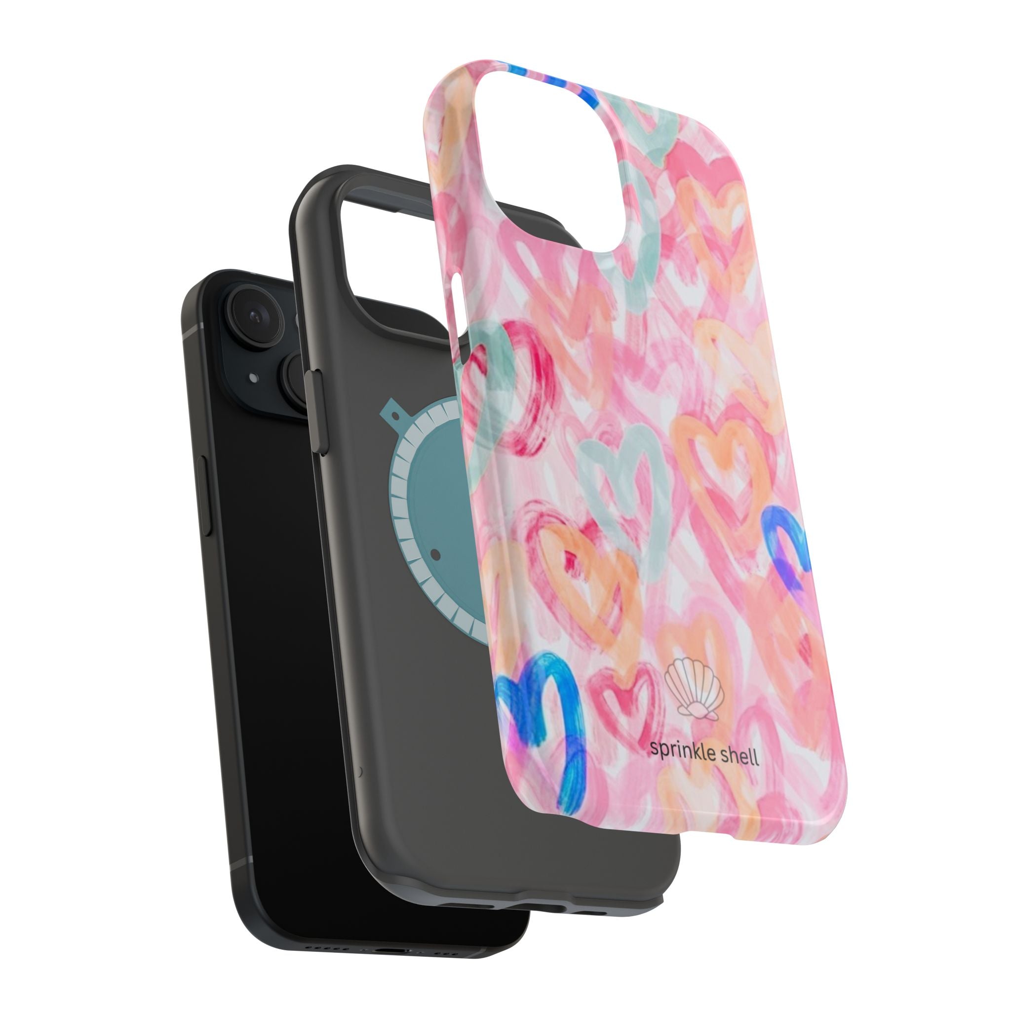 MagSafe rainbow hearts case