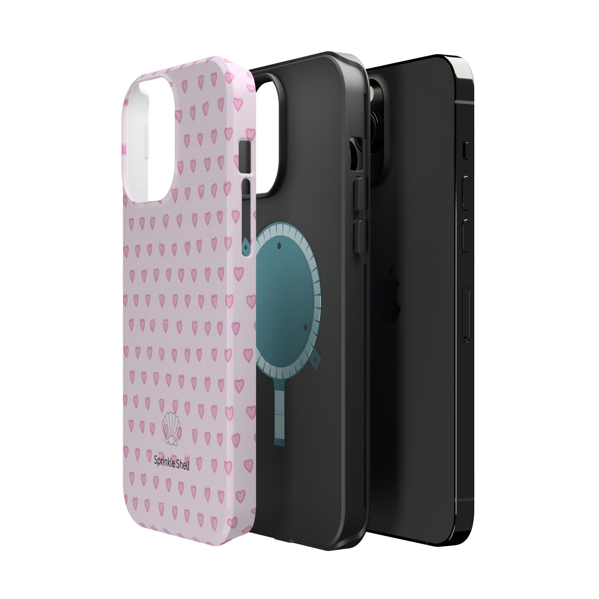 MagSafe pink hearts case