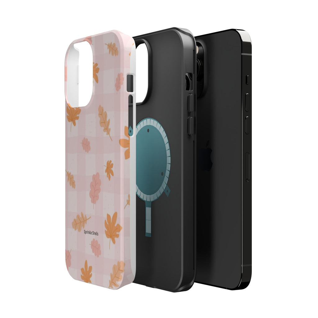 MagSafe pink plaid fall case