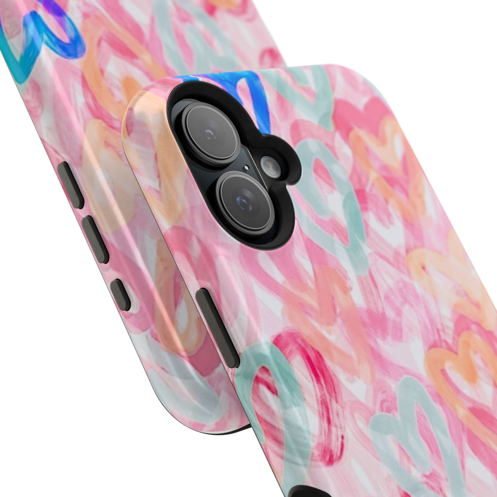 MagSafe rainbow hearts case
